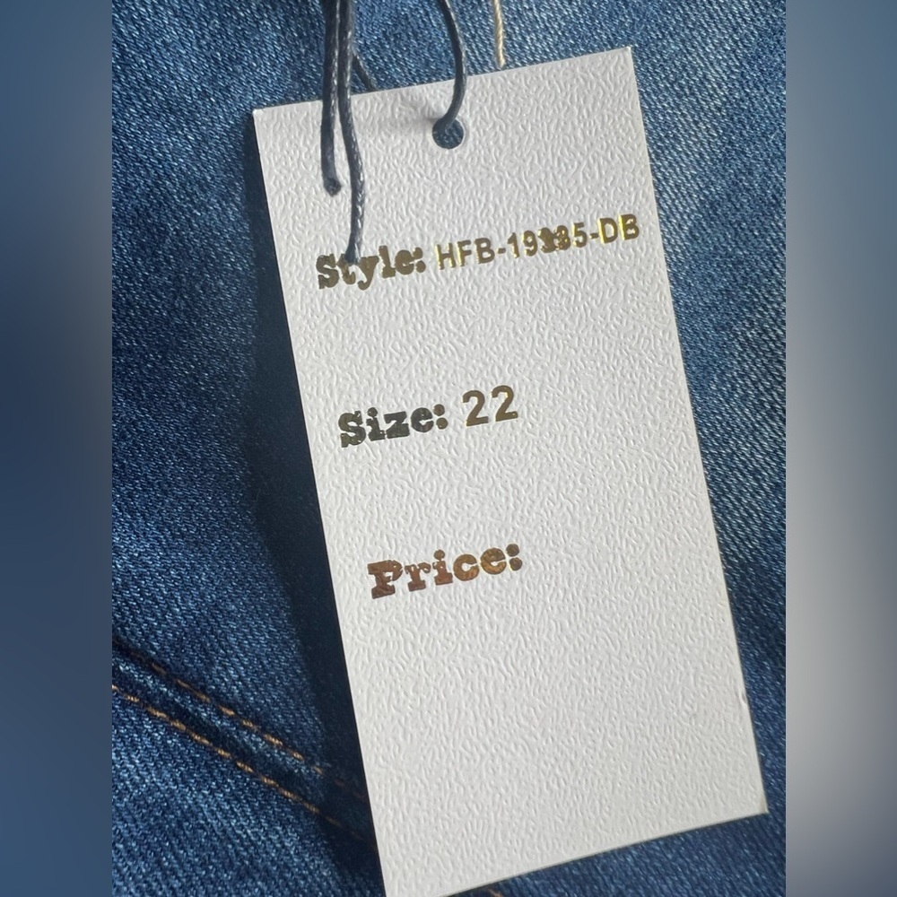 Home Folk Distressed Women's Dark Wash Blue Flare Jeans - Picture 12 of 14